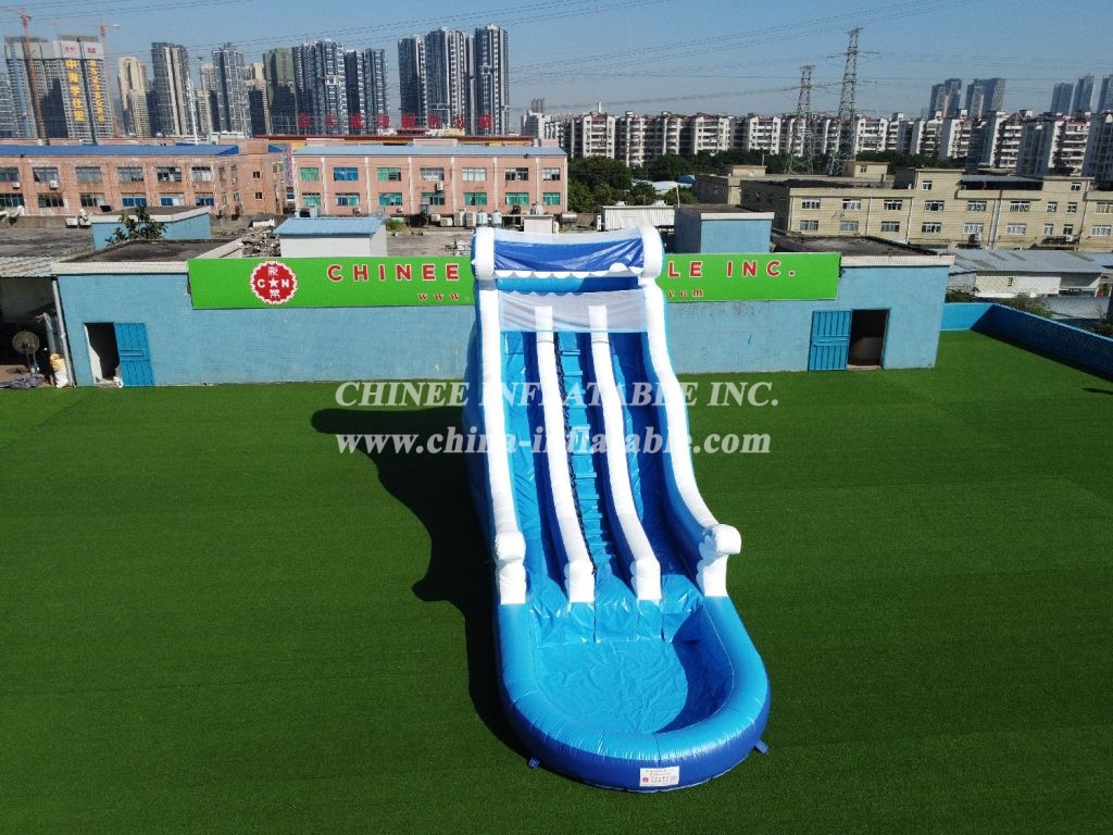 T8-623 Giant inflatable wave slide with pool