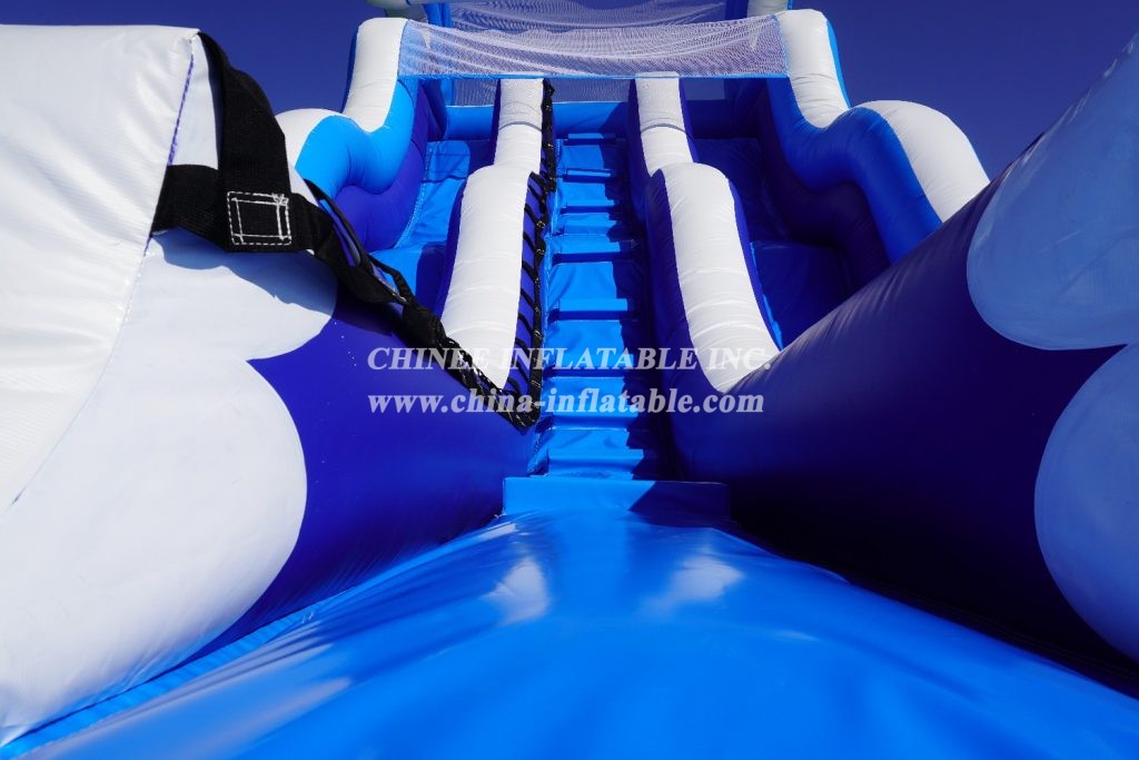 T8-623 Giant inflatable wave slide with pool