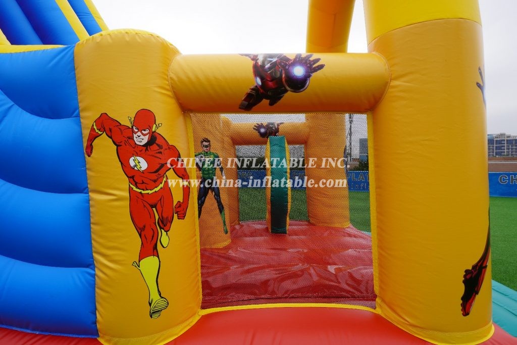 T8-2106 Super Hero Inflatable dry Slide  Marvel Super Heroes slide from Chinee inflatables