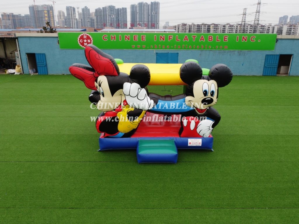 T2-3355 indoor outdoor Mickey & Minnie jumping bouncy house bouncer inflatable for kids from Chinee inflatbles