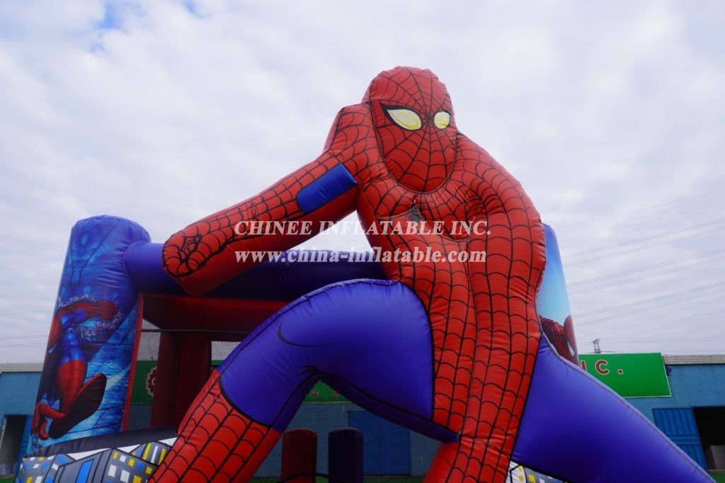 T2-3353  inflatable commercial party fun for kids bouncy castle spider man combo