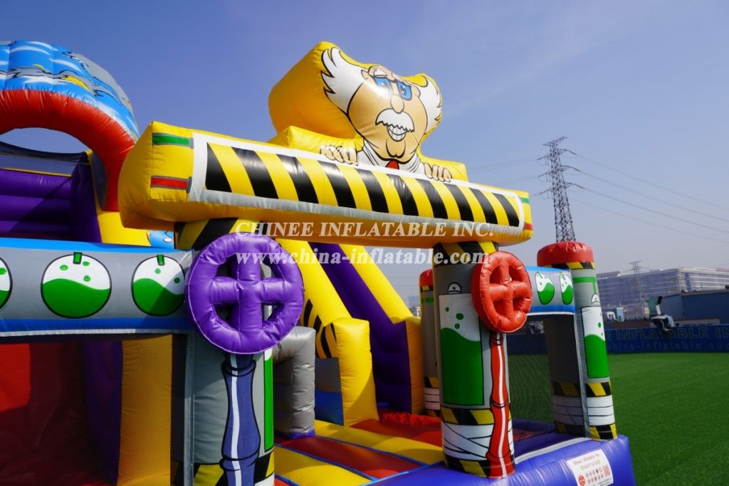 T8-3804B Doctor of Science Bouncy Castle Inflatable Slide Combo for kids fun