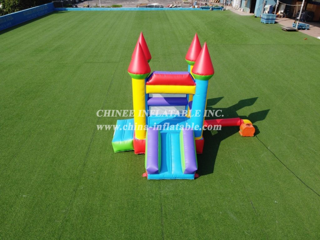 T2-3502 Small bouncy castle jumper with slide inflatable bouncer