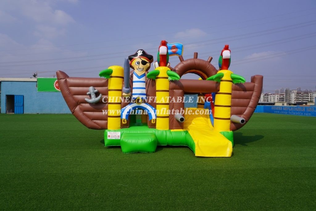 T2-3504 New Design Commercial Inflatable Bouncer Combo pirate theme