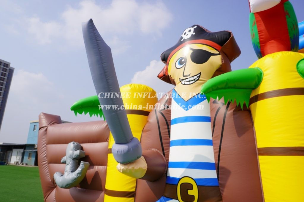 T2-3504  New Design Commercial Inflatable Bouncer Combo pirate theme