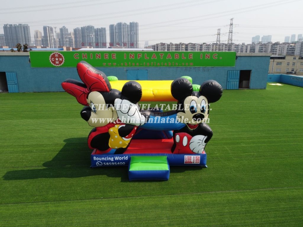 T2-3355B Disney Mickey and Minnie bounce house with slide jumping castle