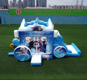 T5-002B Disney Frozen carriage combo Elsa castle jumping house with slide