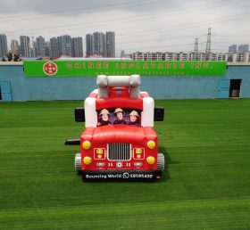T2-3505 Firetruck Bounce House With Slid...