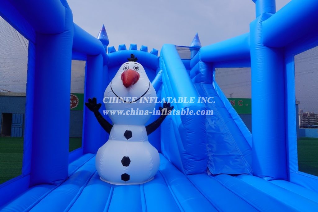 T5-1002A Disney Frozen bouncy castle combo with slide jumping castle