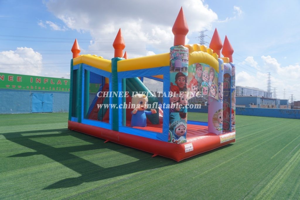 T5-1002B cocomelon bouncy castle combo slide outdoor kids