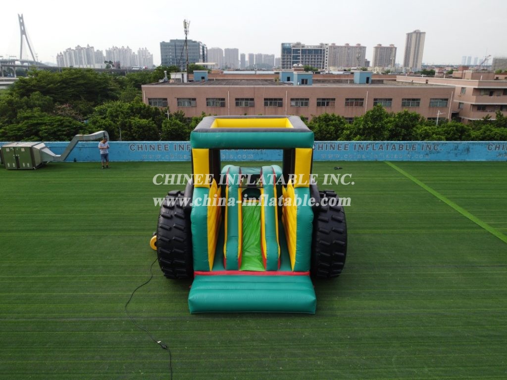 T2-3620 Tractor bouncy castle inflatable combo slide trailer obstacle course