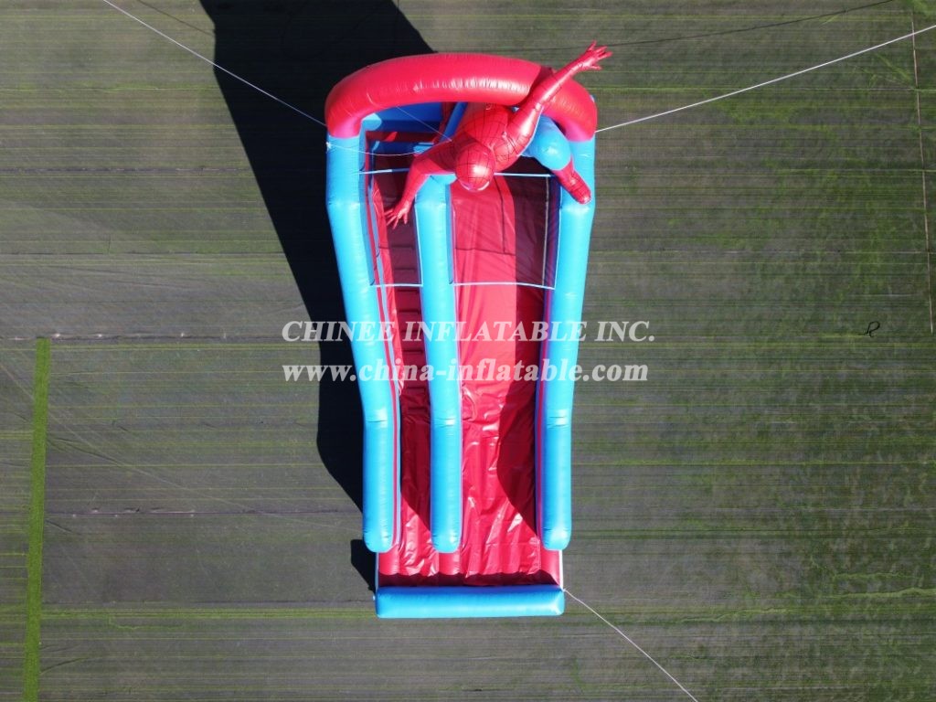 T8-3813 Spider Man themed inflatable dry slide