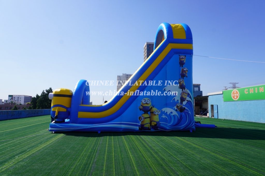 T8-3814 Minions themed inflatable dry slide