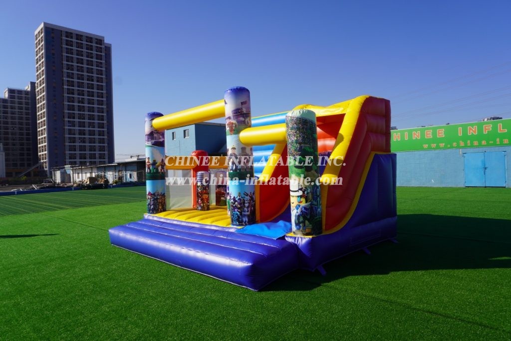 T2-3210C Roblox themed inflatable bounce house with slide