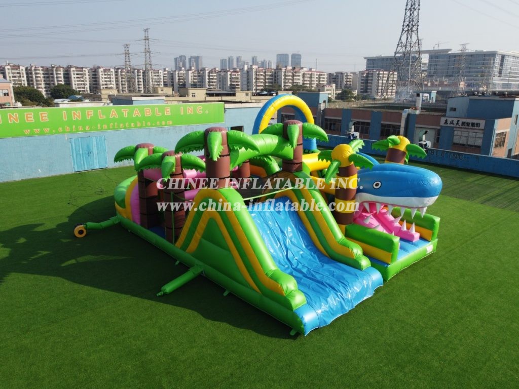 T7-1250 Shark Inflatable Obstacle Course Challenge Run