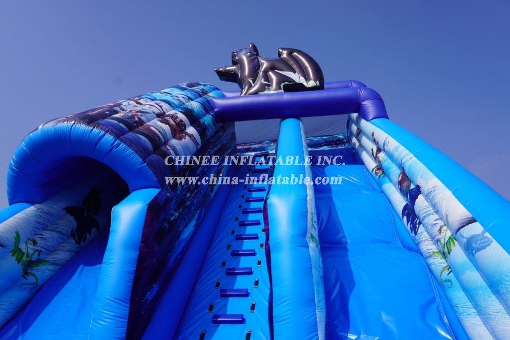 T8-3815 Commercial dry slide how to train your dragon theme stepped slide