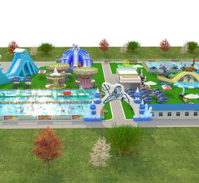 IS11-4016 Biggest Inflatable Zone amusement park outdoor playground