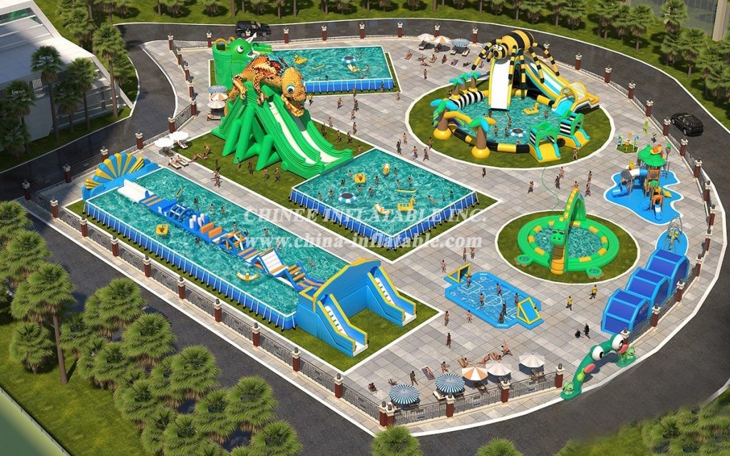 IS11-4011 Biggest inflatable zone blow up amusement park outdoor playground