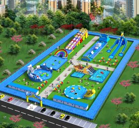IS11-4001 Biggest inflatable zone blow up amusement park outdoor playground