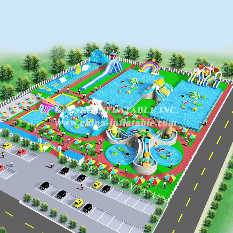 IS11-4002 Biggest inflatable zone blow up amusement park outdoor playground