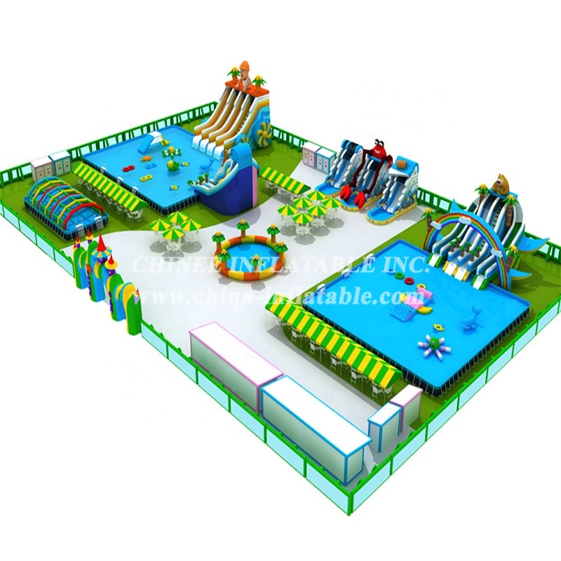IS11-4003 Biggest inflatable zone blow up amusement park outdoor playground