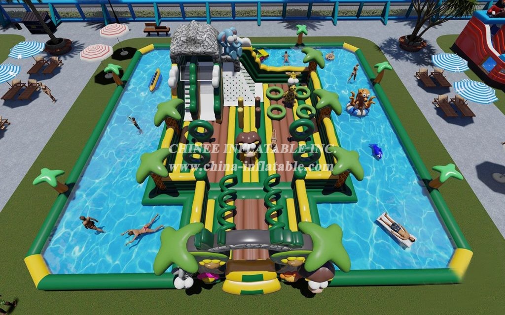 IS11-4010 Biggest inflatable zone blow up amusement park outdoor playground