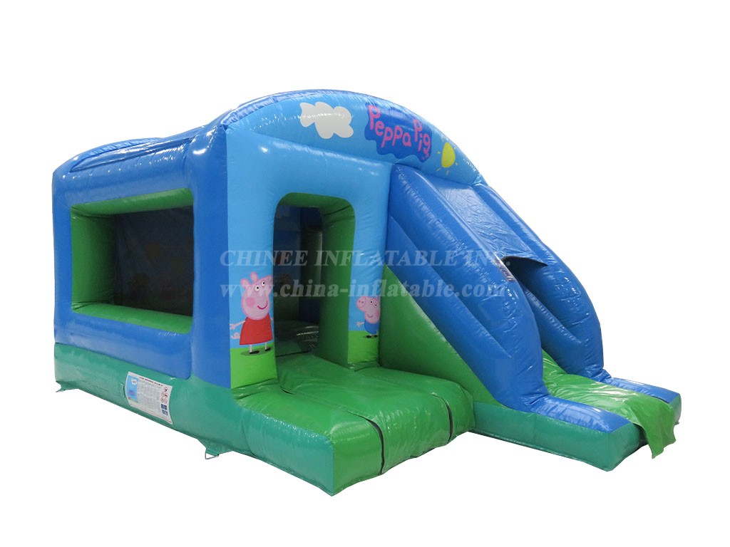 T2-4051 Green Peppa Pig Box Jump and Slide