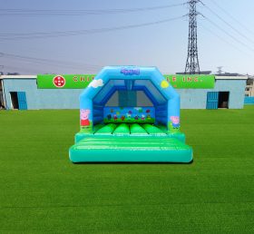 T2-4045 15x15ft Green Peppa Pig Bounce House
