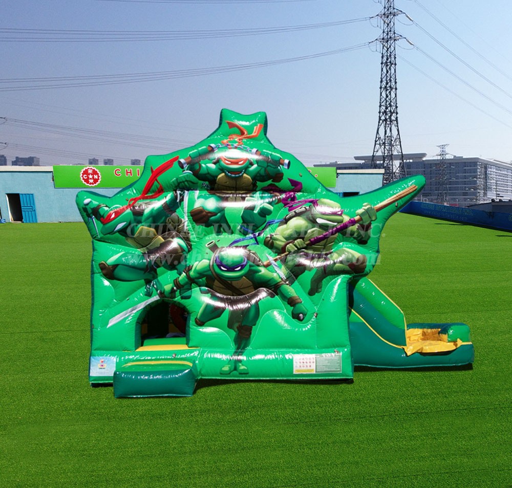 T2-4086 Teenage Mutant Ninja Turtles Dual Slide Combo Jumping Castle