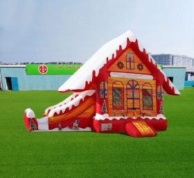 T2-4182 22Ft Christmas bounce house Combo with slide