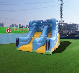 T8-688 Blue Elephant Inflatable Dry Slide for Children