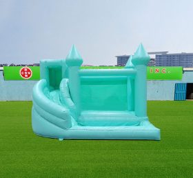 T2-3524 Green Wedding Bounce House With Slide & Pool