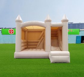 T2-3530 Creamy-white Wedding Bouncy Castle With Slide