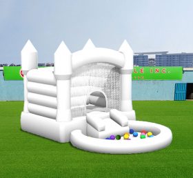 T2-3558 White Wedding Bouncy Castle With Pool