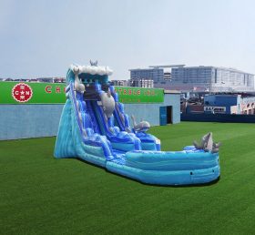 T8-4128 DOLPHINS 19 FT SLIDE WITH DETACHABLE POOL