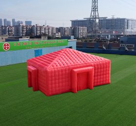 Tent1-4474 Red Inflatable Cube Event Tent