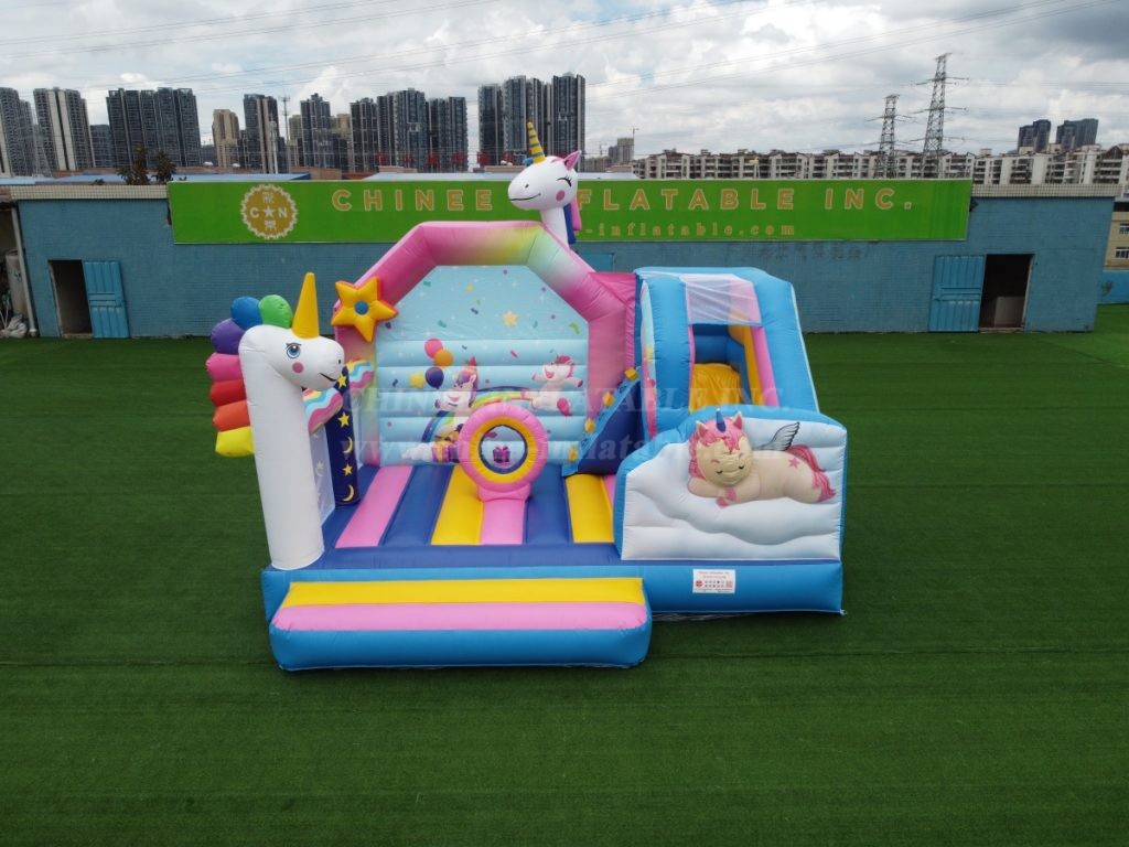 T2-6001 Unicorn Bouncy Castle With Slide