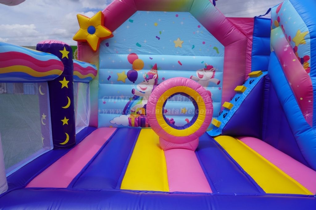 T2-6001 Unicorn Bouncy Castle With Slide
