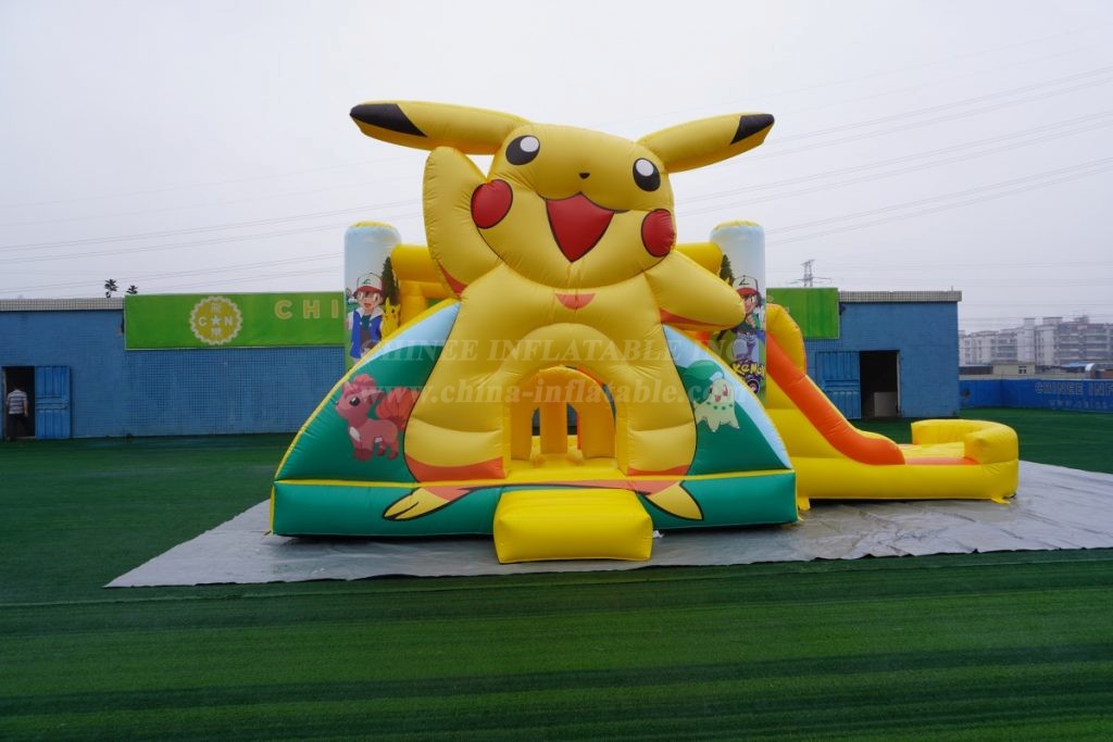 T2-4444 Pokémon Pikachu Bouncy Castle With Slide
