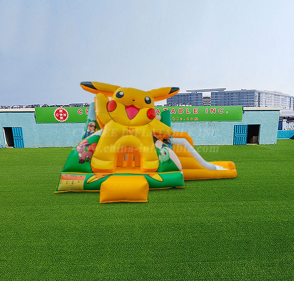 T2-4444 Pokémon Pikachu Bouncy Castle With Slide