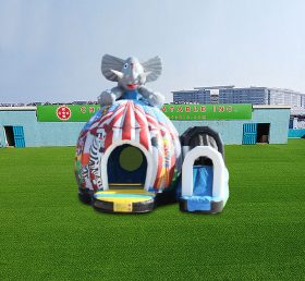 T2-4546 Elephant Circus Bouncy Castle With Slide