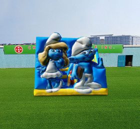 T2-4895 The Smurfs Bouncy Castle With Slide