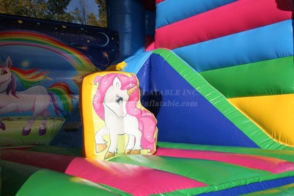T2-4560 Rainbow Unicorn Bouncy Castle With Slide