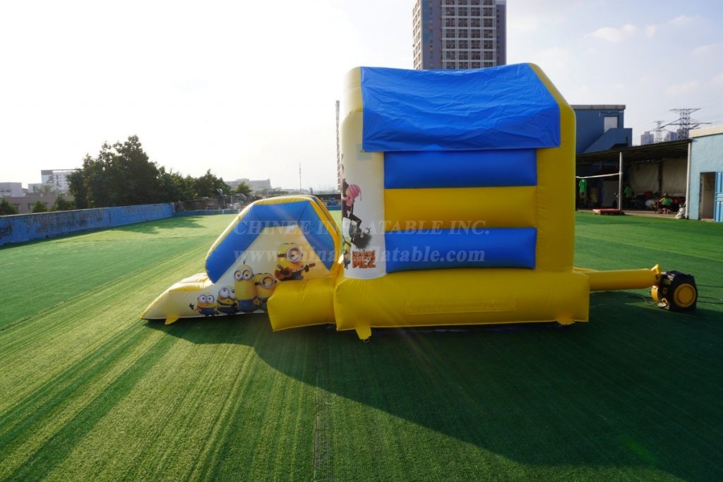 T2-2723J Minions Theme kids bouncy castle with slide
