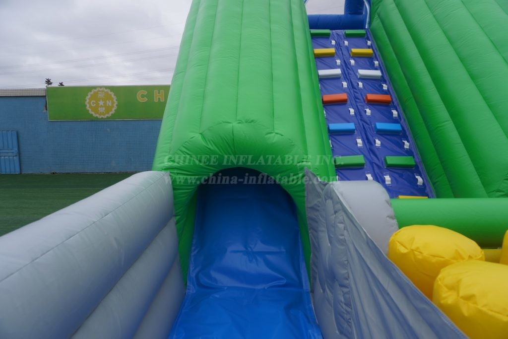 T8-3816 Customized double slide inflatable slide with obstacles
