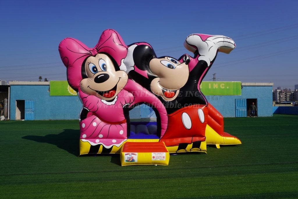 T2-1088B Disney Mickey & Minnie Bouncy Castle With Slide