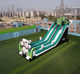 T8-4021B Inflatable Panda-themed Bamboo Slide