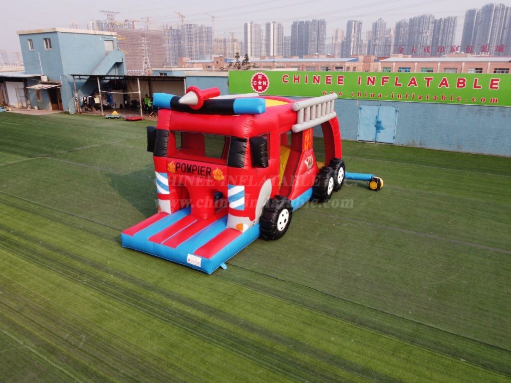 T7-1730 Inflatable Firetruck Obstacle Course
