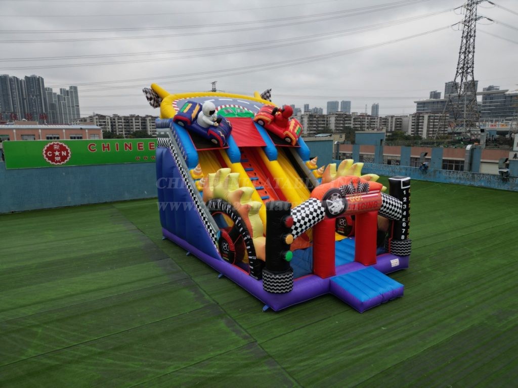 T8-7000 racing theme inflatable slide