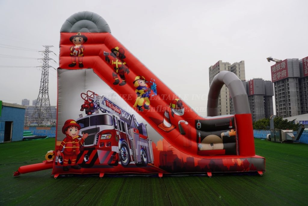 T8-1295B Fire Truck Theme Inflatable Slide